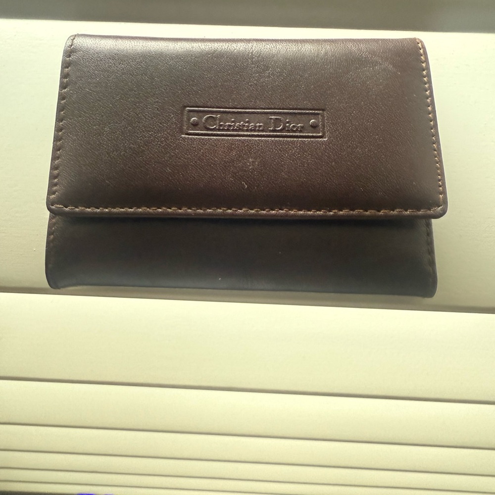 Christian Dior Brown Leather key purse